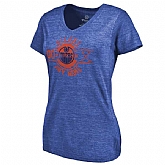 Women's Edmonton Oilers Fanatics Branded Personalized Insignia Tri Blend T-Shirt Royal FengYun